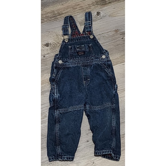 OshKosh Denim Overalls Vintage Style‎ Toddler Boy's Button Up 18M - Picture 1 of 6